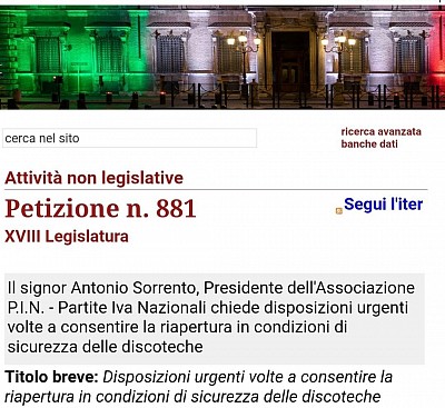 Petizione, Senato, Dr.Sorrento Antonio, Pin